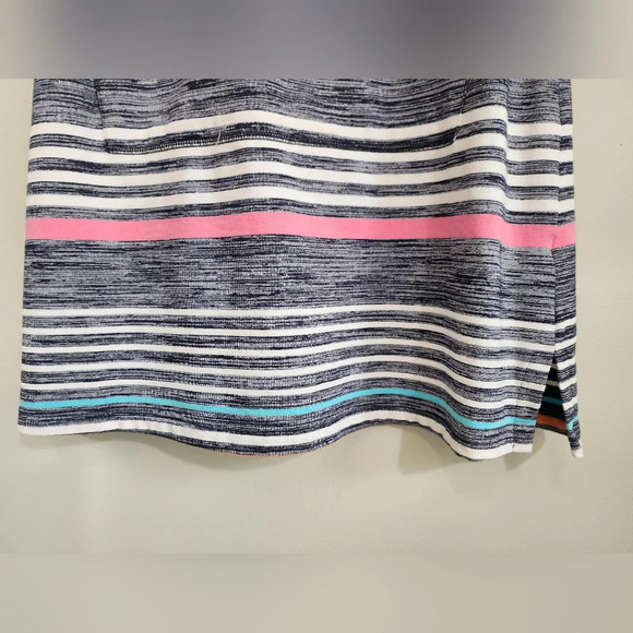 T By Talbots Multicolor striped shift dress comfy Elastic waist women's XS - Picture 8 of 10